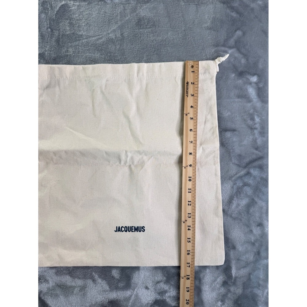 Jacquemus Women's Dust Bag Large Cream Heavyweight Canvas Fabric Black - Picture 5 of 7